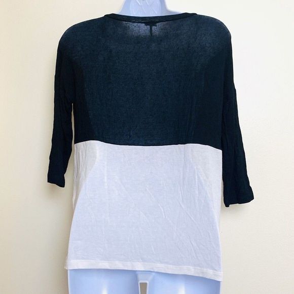 SPLENDID Womens Color block Black White Size Small 3/4 Sleeve Pocket - Picture 2 of 12